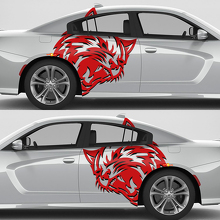 Wildcat Huge Rear Fender Vinyl Decals Kit for Dodge Challenger Charger_3