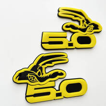 COYOTE 5.0 Fender Badges Emblem 3D Badge Black vs Yellow 2
 2