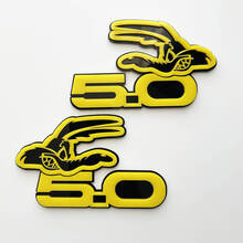 COYOTE 5.0 Fender Badges Emblem 3D Badge Black vs Yellow 2
 5