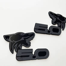 COYOTE 5.0 Fender Badges Emblem 3D Badge Black vs Grey
 2