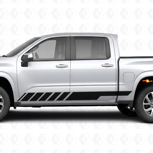 Slanted Racing Door & Rocker Panel Vinyl Stripes for Chevrolet Silverado 1500 Next Generation 2027