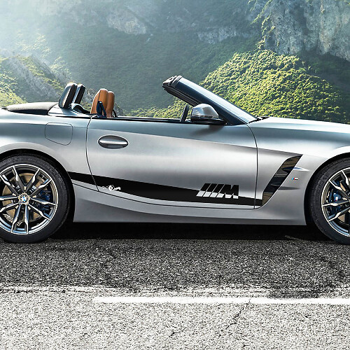 Side Door Accent Stripes with M Logo BMW Z4 Vinyl Decal Sticker
