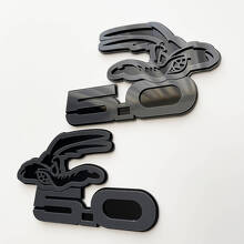 COYOTE 5.0 Fender Badges Emblem 3D Badge Black vs Grey 2
 4