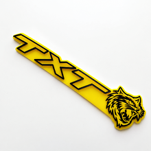 SRT Style Yellow Black Custom TXT Cat 3D Fender Badge_2
