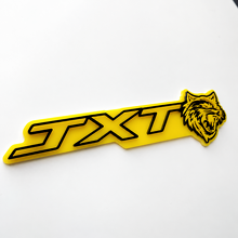 SRT Style Yellow Black Custom TXT Cat 3D Fender Badge_3