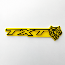SRT Style Yellow Black Custom TXT Cat 3D Fender Badge_5