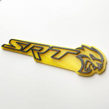 SRT 3D Badge Yellow vs Grey Fender Badges Emblem
 3