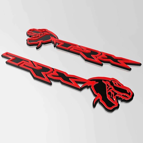 TRX 3D Badge Black vs Red Fender Badge Emblem 2
