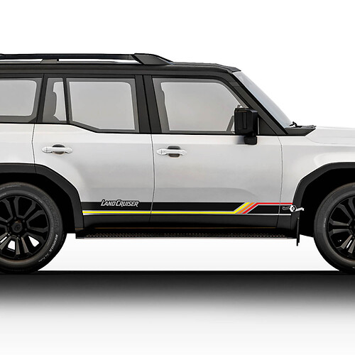 Toyota Land Cruiser Logo Vintage Side Doors Stripes Stickers Decals Vinyl Graphic Stickers Decals Kit
