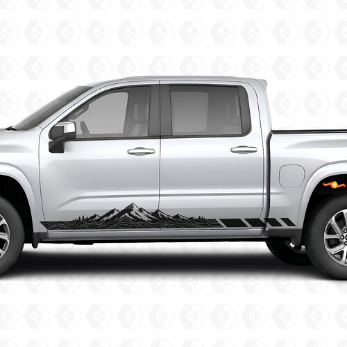Mountain Topographic Door & Rocker Panel Vinyl Stripes for Chevrolet Silverado 1500 Next Generation 2027