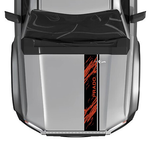 2024 Toyota Land Cruiser Prado Hood Stripe Destroyed Decals Vinyl Graphic Decals 2 Colors
