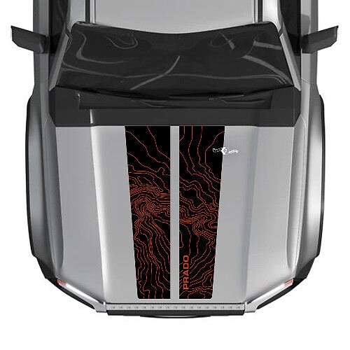 Hood For 2024 Toyota Land Cruiser Prado Decals Split Vinyl Graphic Decals 2 Colors
