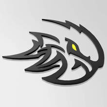 SRT Trackhawk with Yellow Eye 3D Badge - Custom Fender Emblem for Jeep Grand Cherokee Trackhawk
 3