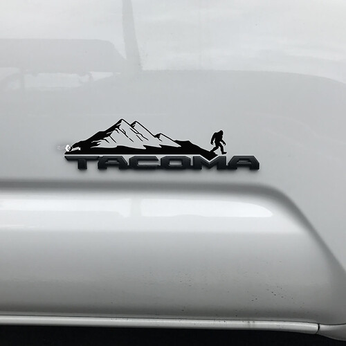 Toyota Tacoma Mountain Yeti Sasquatch Bigfoot Decal Sticker Over Badge
