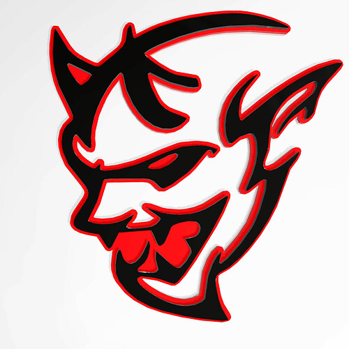Dodge Demon 3D Badge Fender Badges Emblem Red vs Black 2
