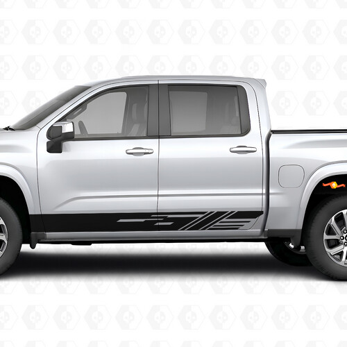 Diagonal Slot Door & Rocker Panel Vinyl Stripes for Chevrolet Silverado 1500 Next Generation 2027
