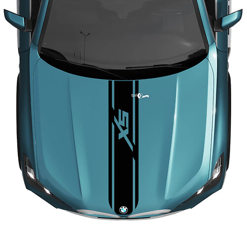 BMW X5 G05 Hood Custom Stripe Sticker Decal - Vinyl Graphics for a Sleek, Sporty Look
