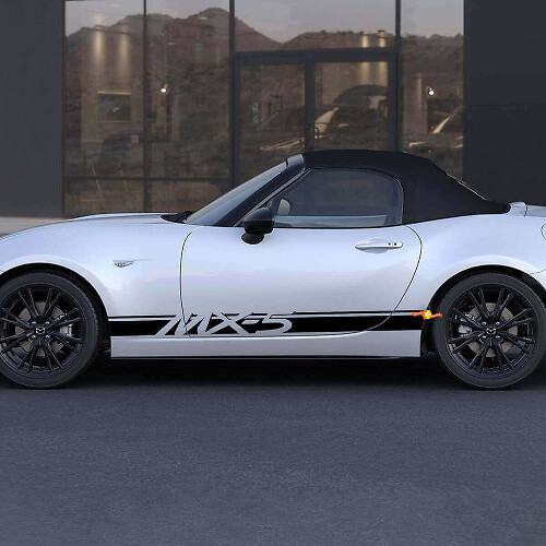 Branded Dual Stripes Side Vinyl Decal Sticker for Mazda MX-5 Miata