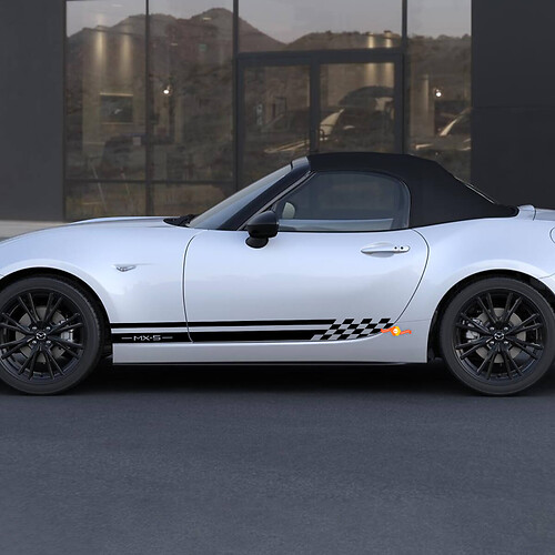 Mazda MX-5 Miata Side Checkered Stripe Decal Sticker - Custom Vinyl Sticker
