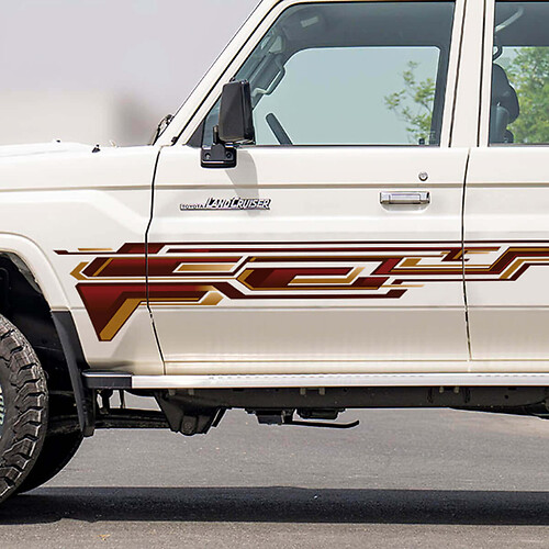 Retro Side Classic Stripes Sticker Decal Kit for Toyota Land Cruiser GRJ76 - Custom Vinyl Graphics
