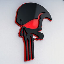 Punisher-Style Skull 3D Fender Badge Emblem_7