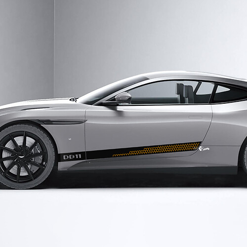 Side Aston Martin DB11 Honeycomb Doors Vinyl Decals Stickers 2 colors
