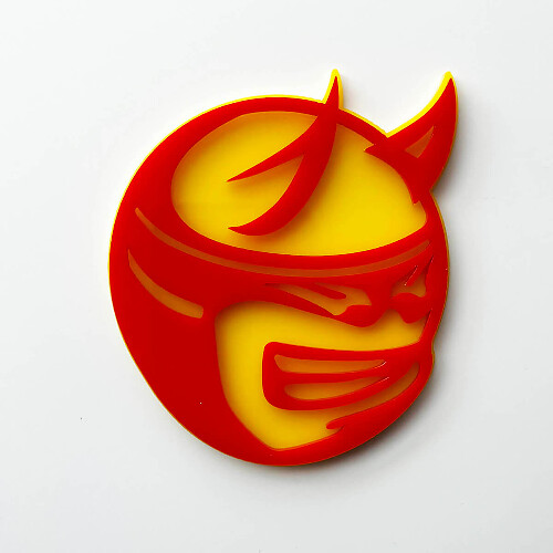 Custom 3D Badge Drag Bee Demon Dodge Charger Challenger logo Fender Badges Emblem Red and Yellow
