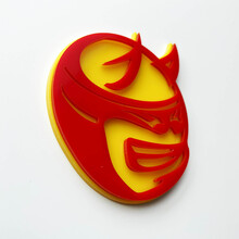 Custom 3D Badge Drag Bee Demon Dodge Charger Challenger logo Fender Badges Emblem Red and Yellow
 3