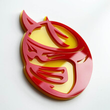 Custom 3D Badge Drag Bee Demon Dodge Charger Challenger logo Fender Badges Emblem Red and Yellow
 4