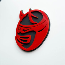Custom 3D Badge Drag Bee Demon Dodge Charger Challenger logo Fender Badges Emblem Red and Grey
 2