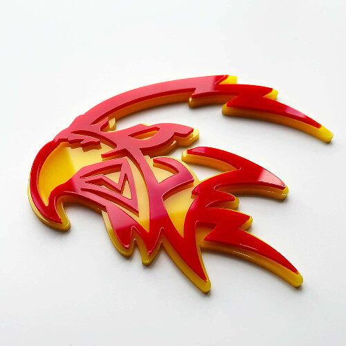 Custom 3D Trackhawk Hellhawk Badge - Fender Emblem 3 for Jeep Trackhawk