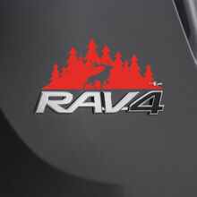 Mountains Deer Decal Sticker Over Rear Toyota Rav4 Badge
 2