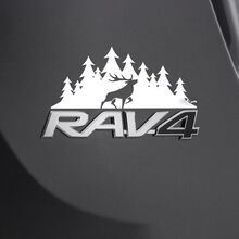 Mountains Deer Decal Sticker Over Rear Toyota Rav4 Badge
 3