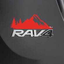 Mountains Forest Over Rear Decal Sticker For Toyota Rav4 Badge 2
