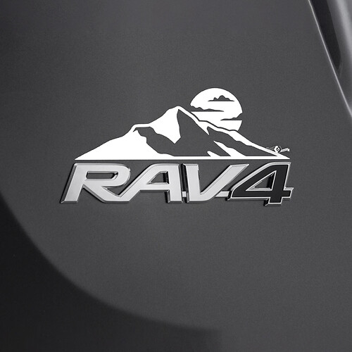 Mountains Beer Decal Sticker Over Rear Toyota Rav4 Badge
 1