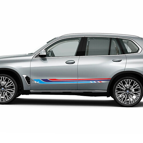 Side Accents M colors Stripes for BMW G05 X5 Side Doors Vinyl Decal Sticker
