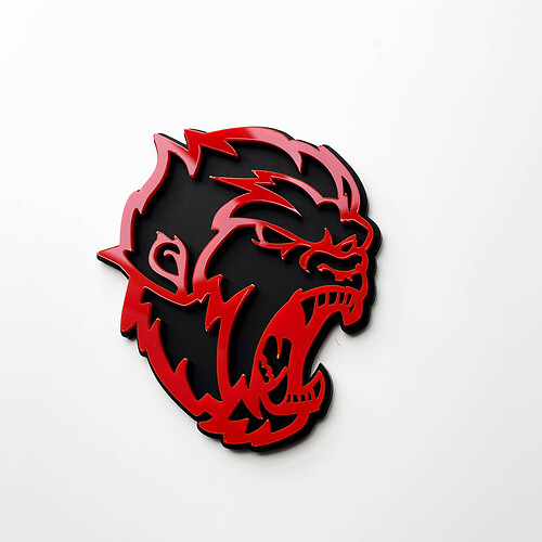Angry Yeti Sasquatch Bigfoot 3D Fender Badges Emblem Black vs Red
