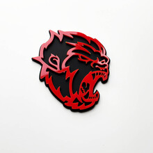 Angry Yeti Sasquatch Bigfoot 3D Fender Badges Emblem Black vs Red
 3