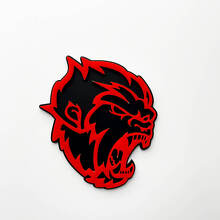 Angry Yeti Sasquatch Bigfoot 3D Fender Badges Emblem Black vs Red
 4