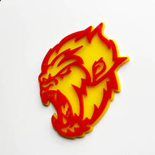 Angry Yeti Sasquatch Bigfoot 3D Fender Badges Emblem Yellow vs Red
 2