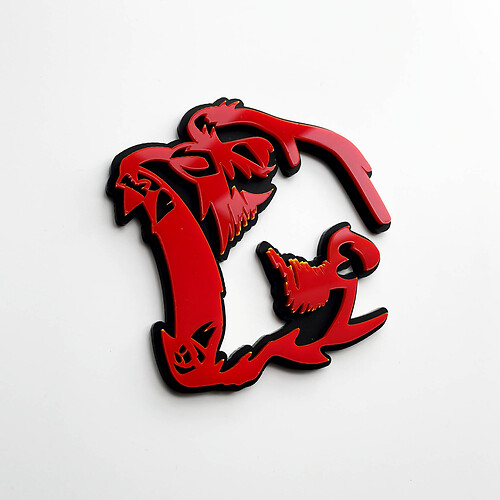 Gorilla Angry 3D Badge Fender Badges Emblem Red vs Black
