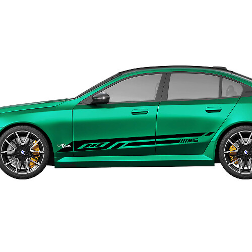 Side Modern Stripes Racing Decal Kit for BMW 5 Series G60 M5 G90 - SupDec Graphix Vinyl Stickers
