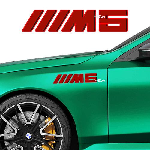 3 rangkaian stiker logo M Racing untuk BMW Seri 5 G60 M5 G90
 1