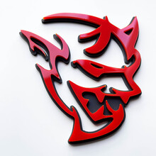 Custom 3D Badge Demon Dodge Charger Challenger logo Fender Badges Emblem Red vs Black
 3