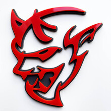 Custom 3D Badge Demon Dodge Charger Challenger logo Fender Badges Emblem Red vs Black
 4