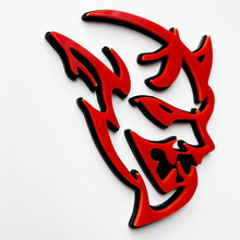 Custom 3D Badge Demon Dodge Charger Challenger logo Fender Badges Emblem Red vs Black
 6