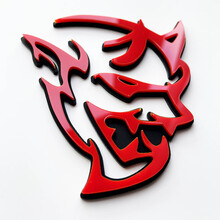 Custom 3D Badge Demon Dodge Charger Challenger logo Fender Badges Emblem Red vs Black
 7