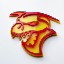 Hellcat Demon 3D Badge Fender Badges Emblem Yellow vs Red
 3