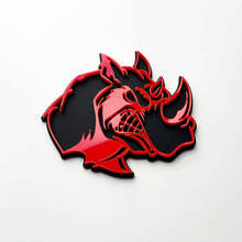 3D Rhino Angry Logo Badge - Custom Fender Emblem for Cars Trucks and SUVs
 3