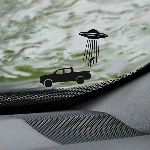 Tacoma UFO Windshield Easter Egg Corner Decal - Custom Vinyl Graphic for Toyota Tacoma Trucks
